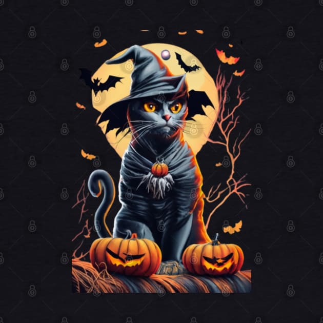 👕 Our exclusive Halloween t-shirt features a spooky design and an adorable black cat, a symbol of good luck. 🐱🍀 by Bruja Maldita